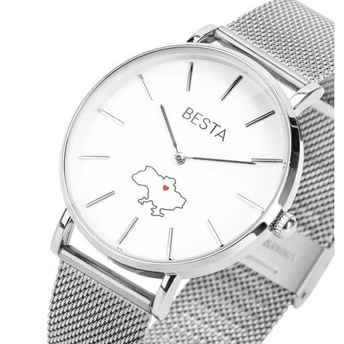 Наручний годинник жіночий BESTA Love UA Silver Сріблястий (3142) Наручний годинник жіночий BESTA Love UA Silver Сріблястий (3142)