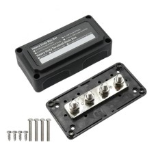 Розподільчий блок з шиною Heavy Duty Bus Bar з 4-ма шпильками М8 для з'єднання кабелів 48V DC, до 300A (чорний)