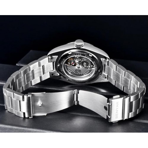 Наручний годинник Benyar Automatic 10 BAR Сріблястий (2783) Наручний годинник Benyar Automatic 10 BAR Сріблястий (2783)