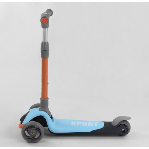 Самокат триколісний Best Scooter складане алюмінієве кермо, 3 колеса PU зі світлом Blue/Orange (102032) Самокат триколісний Best Scooter складане алюмінієве кермо, 3 колеса PU зі світлом Blue/Orange (102032)