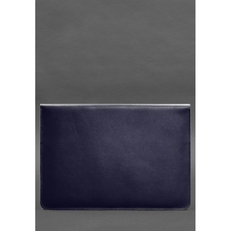 Шкіряний чохол-конверт на магнітах для ноутбука Універсальний Темно-синій BlankNote