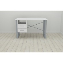 Письмовий стіл із ящиками Ferrum-decor Оскар 750x1400x700 метал Сірий ДСП Біле 16 мм (OSK0078)