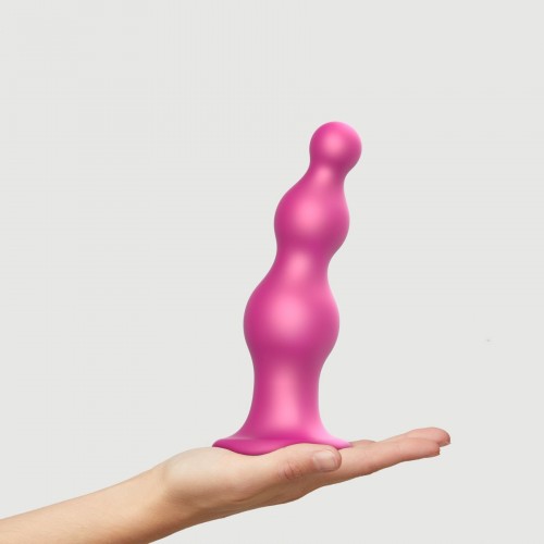 Насадка для страпона Strap-On-Me Dildo Plug Beads Framboise Metallic XXL