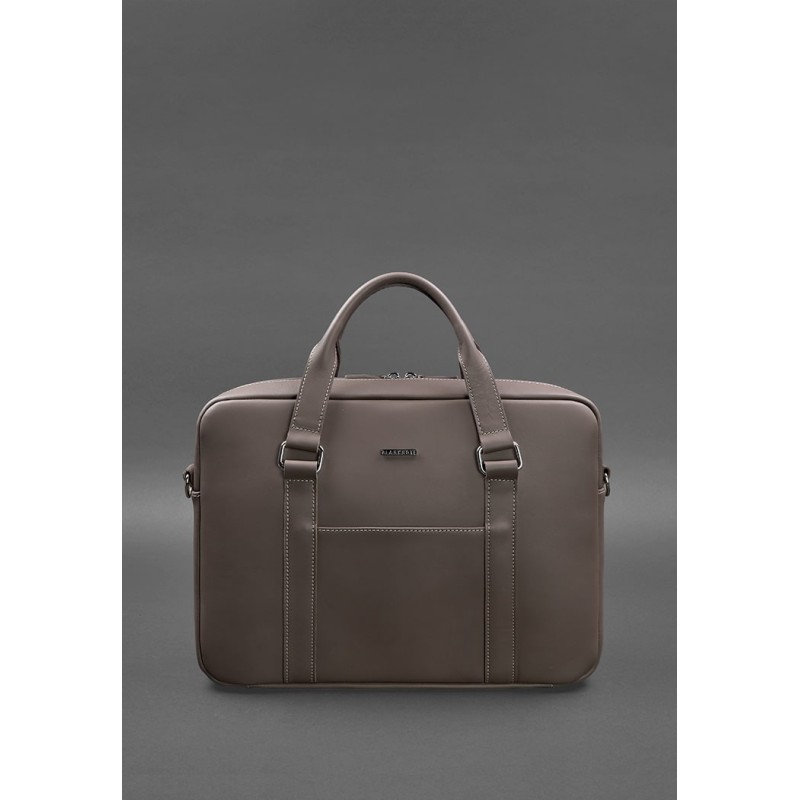 Шкіряна сумка для ноутбука і документів темно-бежева BlankNote
