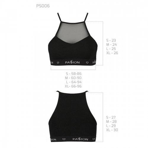 Спортивний топ з прозорою вставкою Passion PS006 TOP black, size S в інтернет супермаркеті PbayMarket!