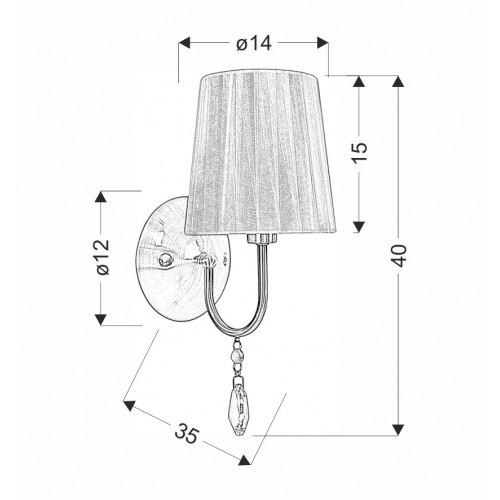 Бра Candellux Sorento 15x40 см Хром (21-38036) Бра Candellux Sorento 15x40 см Хром (21-38036)
