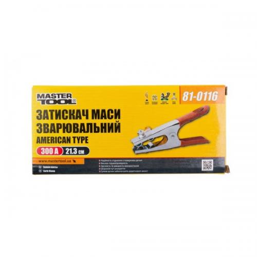 Затискач маси зварювальний MASTERTOOL American type 300 А (гумові ручки) 81-0116