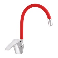 Змішувач для кухні ZERIX YUB 279 З червоним гнучким виливом (ZX0441)