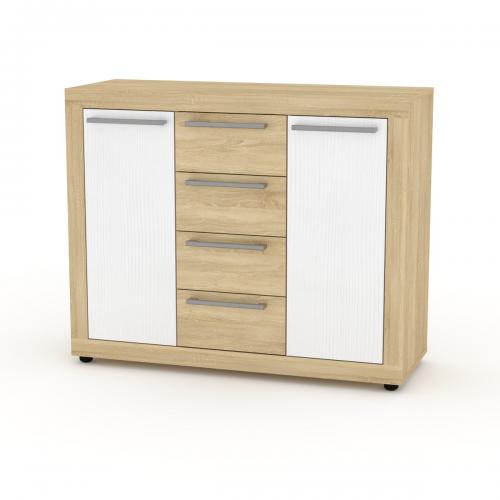 Комод МГ-1 тумба-3 Компанит дуб сонома + білий Комод МГ-1 тумба-3 Компанит дуб сонома + білий