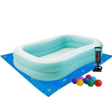 Дитячий надувний басейн Intex 57181-2, 229 х 147 х 48 см, з кульками 10 шт, підстилкою, насосом