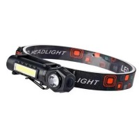 Налобний ліхтар на акумуляторі 2в1 KX-212 9074 Black HeadLight