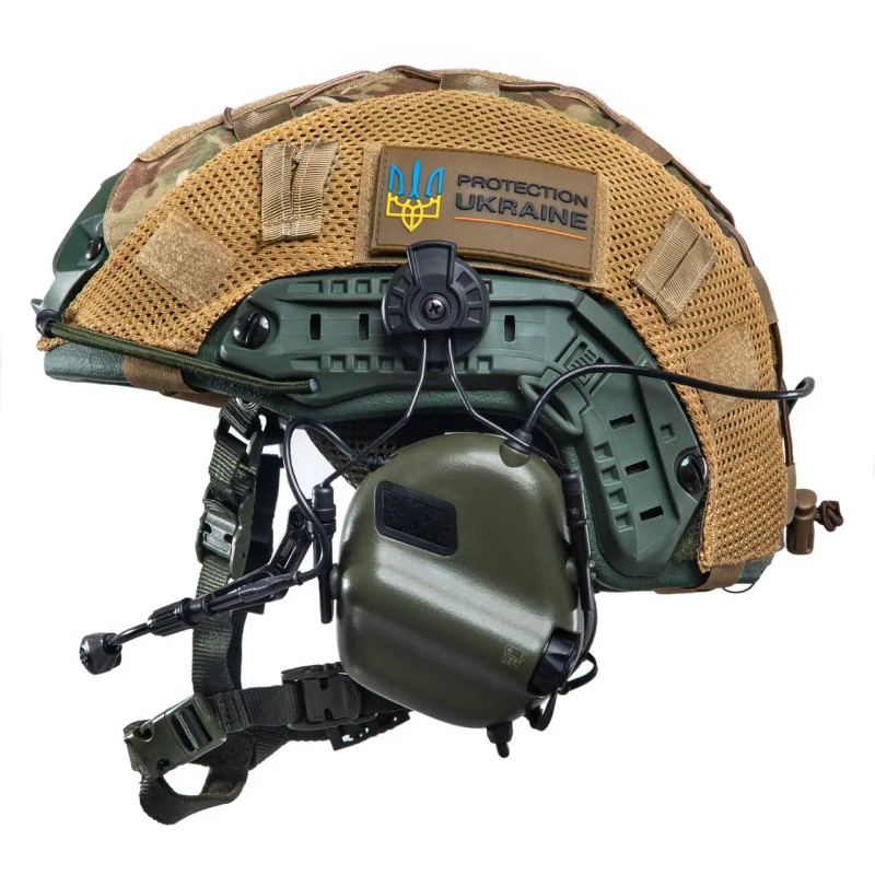 Комплект шолом FAST Team Wendy Helmet NIJ IIIA/навушники Earmor M32H MOD3/кавер XL Мультикам