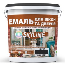Емаль акрилова Skyline для вікон та дверей Wood Чорний RAL 9004 10 л