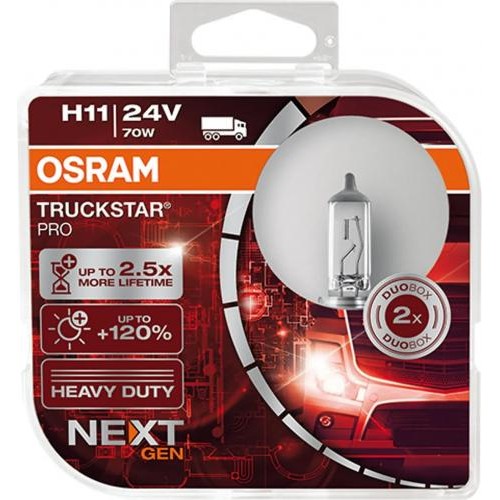 Комплект галогенових ламп Osram 64216TSPHCB H11 TruckStar Pro +120% 70W 24V PGJ19-2 HardDuopet