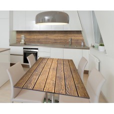 Наклейка 3Д вінілова на стіл Zatarga «Лісовий зруб» 600х1200 мм для будинків, квартир, столів, кав'ярень