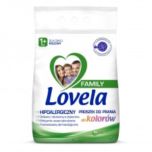 Гіпоалергенний пральний порошок Lovela Family 1+ для всієї родини для кольорового одягу та білизни 2.1 кг