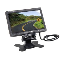 Автомобільний монітор 7 дюймів для камери заднього виду Podofo R09+, 2 AV входи, кріплення на торпедо