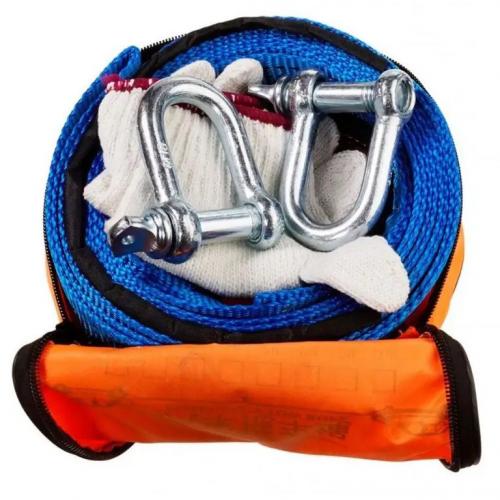 Трос буксирувальний Jianyan 5 метрів 8 тонн з перчатками Blue (3_01676)