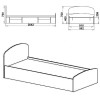 Односпальне ліжко Компаніт Ніжність-90 МДФ дуб сонома в інтернет супермаркеті PbayMarket!