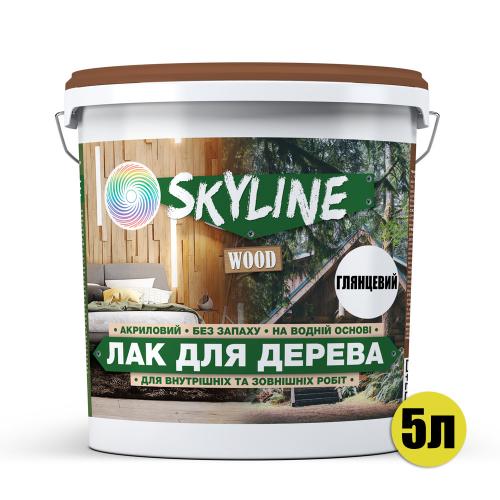 Лак для дерева акриловий Skyline Wood Прозорий Глянцевий 5л