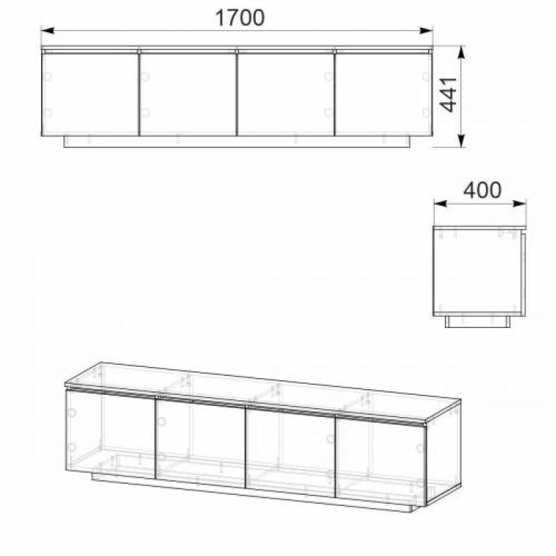 Тумба під ТВ Компанит МГ 5 170х40х41,1 см вільха