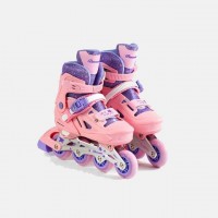 Роликові ковзани із захистом Skates Banwei 35 - 38 М світлі PU колеса Pink (141127)