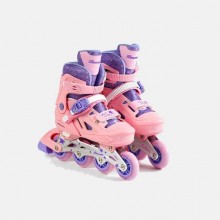 Роликові ковзани із захистом Skates Banwei 35 - 38 М світлі PU колеса Pink (141127)