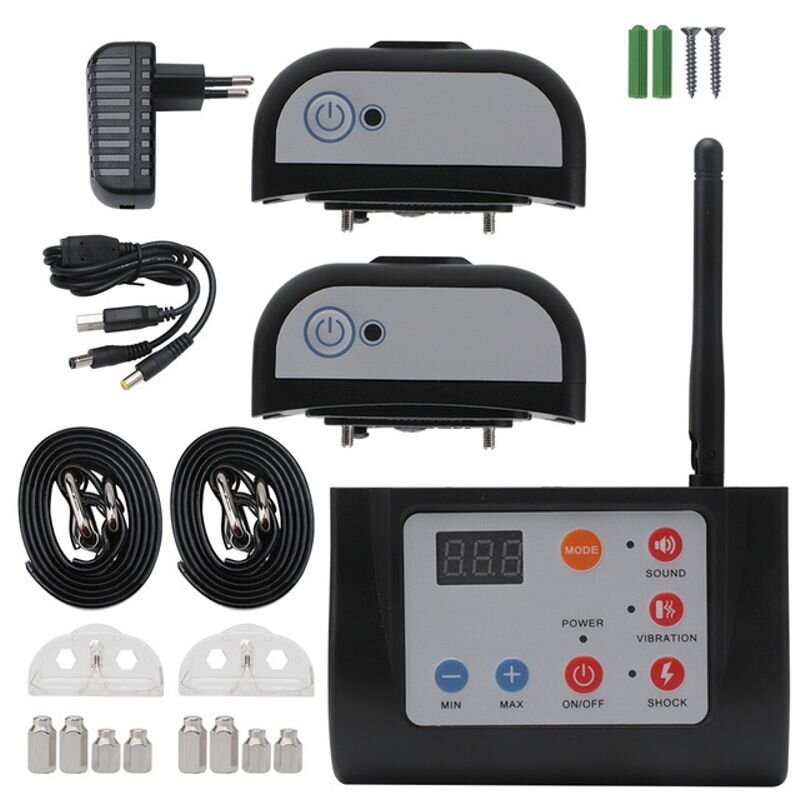 Бездротовий електронний паркан для собак + електронний нашийник для дресирування 2-х собак Petguider 883-2 (з 2-ма нашийниками)