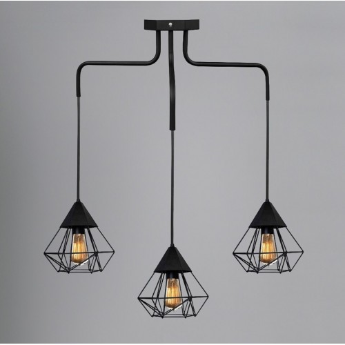Люстра підвісна MSK Electric Crystal у стилі лофт на три плафони NL 10535-3