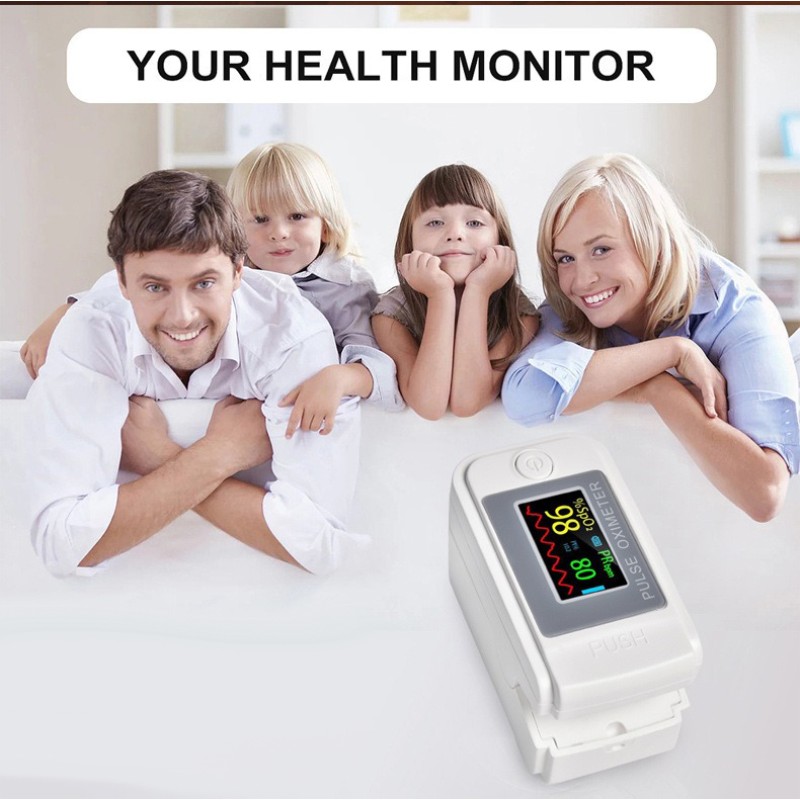 Пульсоксиметр електронний портативний оксиметр пульсометр на палець з Oled-дисплеєм для вимірювання пульсу та сатурації крові LK89 Білий