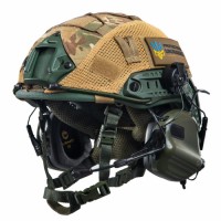 Комплект шолом FAST Team Wendy Helmet NIJ IIIA/навушники Earmor M32H MOD3/кавер L Мультикам