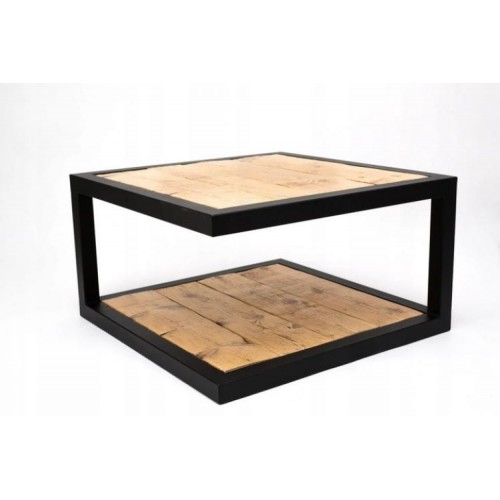 Журнальний столик GoodsMetall у стилі Лофт 800х800х400 Прага міні Журнальний столик GoodsMetall у стилі Лофт 800х800х400 Прага міні