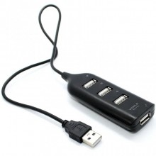 Розгалужувач хаб Mine USB hub 2.0 4 порти 12 см Чорний (hub_hqeeyu)