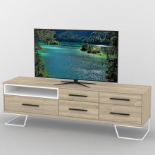Тумба під телевізор Тиса Мебель ТВ-361 Дуб сонома Білий 55x44x180 см