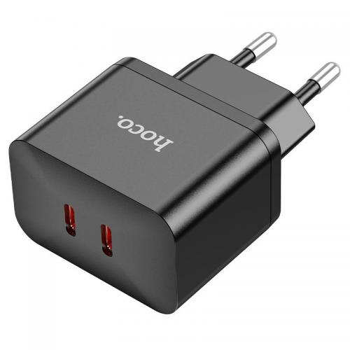 Зарядное устройство Hoco N29 Triumph wall charger dual Type C 35W output EU plug Черный Зарядное устройство Hoco N29 Triumph wall charger dual Type C 35W output EU plug Черный