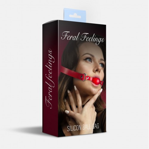 Кляп силіконовий Feral Feelings Silicon Ball Gag Red/Red, червоний ремінець, червона кулька в інтернет супермаркеті PbayMarket!