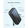 Зарядний пристрій на сонячних батареях No Brand Powerbank 20000 mAh 20W P88S Чорний (2431340144)