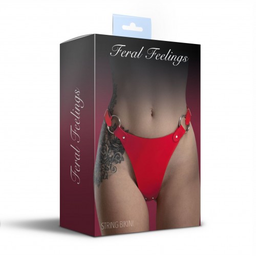 Трусики з натуральної шкіри Feral Feelings - String Bikini Red в інтернет супермаркеті PbayMarket!