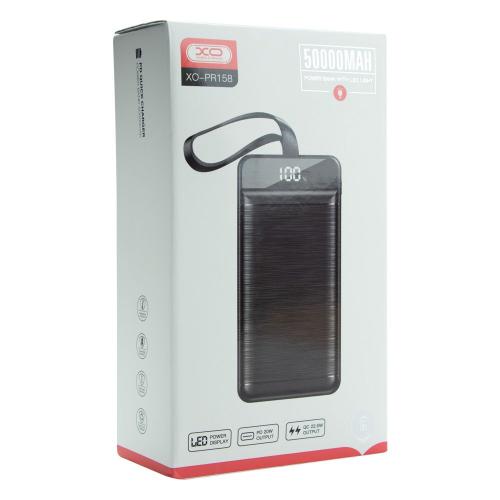 УМБ Power Bank XO PR158 QC3.0/QC2.0 22.5W 2А Micro-usb Lightning Type-C PD20W 50000 mAh УМБ Power Bank XO PR158 QC3.0/QC2.0 22.5W 2А Micro-usb Lightning Type-C PD20W 50000 mAh