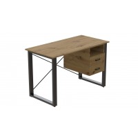 Письмовий стіл із ящиками Ferrum-decor Оскар 750x1400x600 метал Чорний ДСП Дуб Артізан 16 мм (OSK0027)