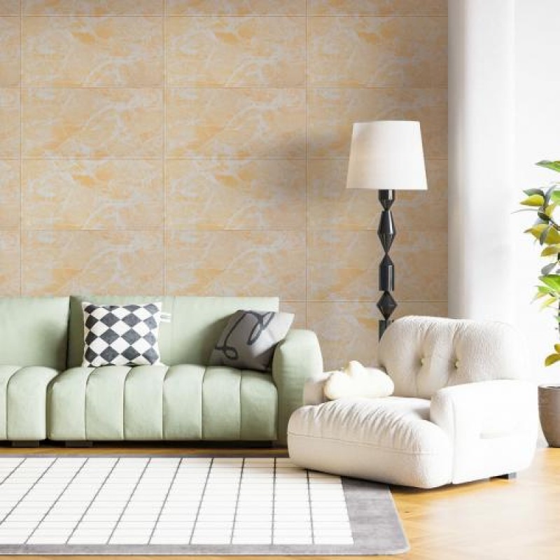 Самоклеюча стінова 3D панель Sticker Wall SW-00001343 700х700х4 мм Бежевий мармур