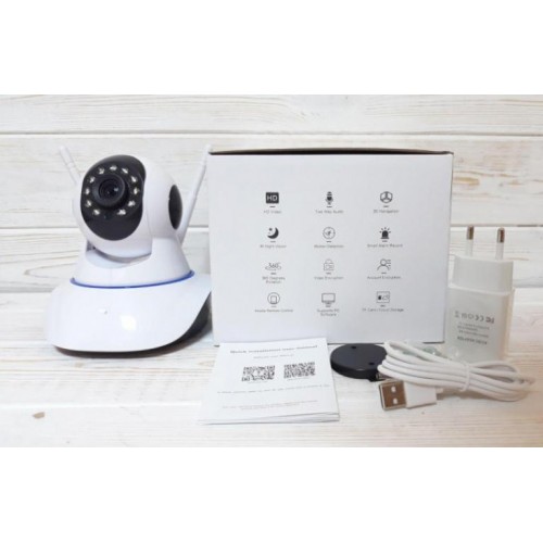 Бездротова Веб камера Онлайн Відеоняня з нахилом та панорамуванням WiFi Smart Net Camera Q6S з двома антенами Камера відеоспостереження з мікрофоном та зворотним зв'язком