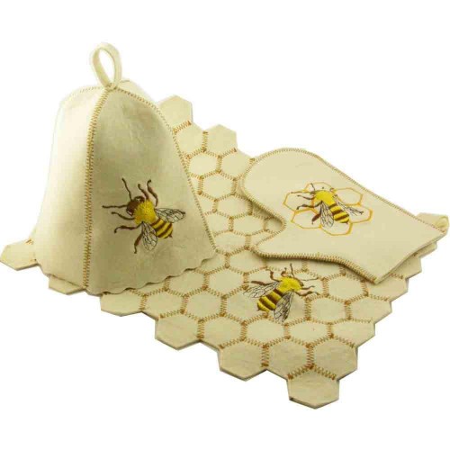 Набір для лазні Sauna Pro Бджілка з білої повсті (A-185) в інтернет супермаркеті PbayMarket!