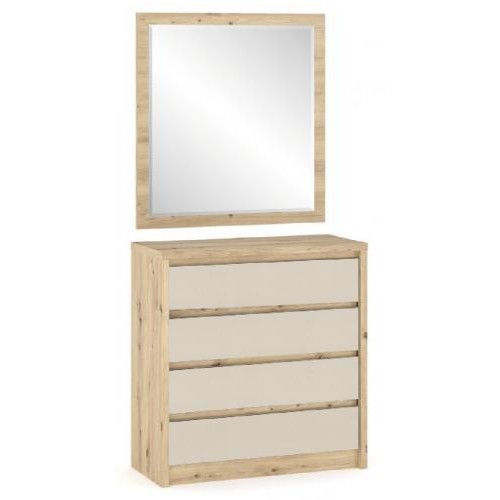 Комод + дзеркало Меблі сервіс Домініка 4Ш Артісан + Шампань Комод + дзеркало Меблі сервіс Домініка 4Ш Артісан + Шампань