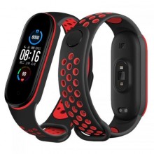 Ремінець Double Color Metal Clasp для Xiaomi Mi Band 5/6 Black-Red