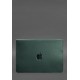 Шкіряний чохол-конверт на магнітах для MacBook 14 Зелений Crazy Horse BlankNote
