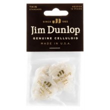 Медіатори Dunlop 483P04TH Genuine Celluloid White Pearloid Thin Player's Pack (12 шт.)