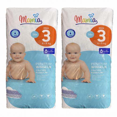 Дитячі підгузники Mamia Premium 3 Midi (4-9 кг) 112 шт в інтернет супермаркеті PbayMarket!