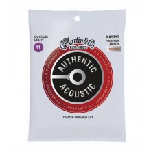 Струни для акустичної гітари Martin MA535T SP 92/8 Phosphor Bronze Custom Light Authentic Acoustic Guitar Strings