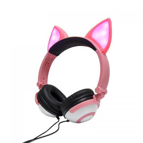 Навушники SUNROZ Linx Bear Ear Headphone з вушками Лисички LED 1,5 м Рожевий (SUN2651) Навушники SUNROZ Linx Bear Ear Headphone з вушками Лисички LED 1,5 м Рожевий (SUN2651)